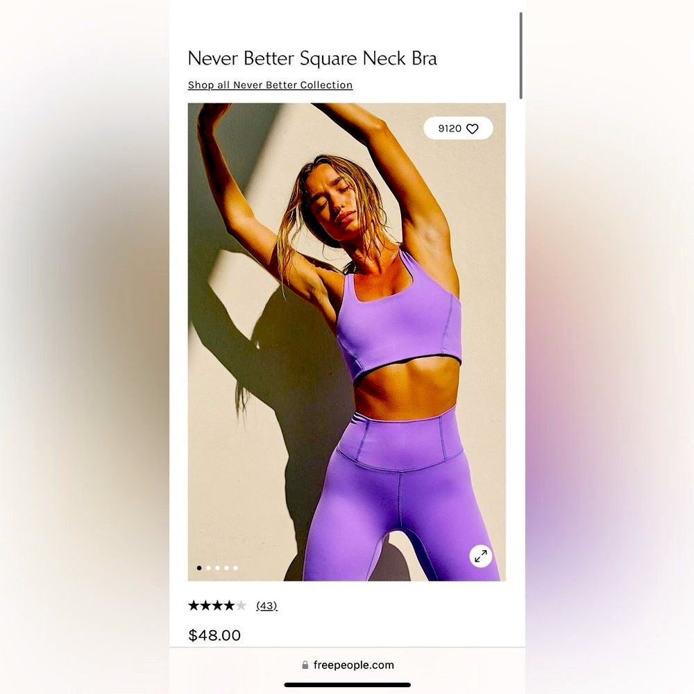 NWT Free people never better square neck bra size Small